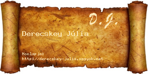 Derecskey Júlia névjegykártya